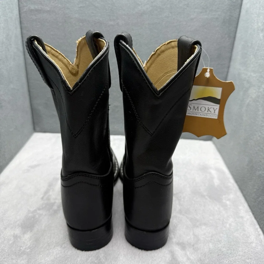 Smoky Mountain Kids Cowboy Boots Size 2 Black Leather Western New Defects